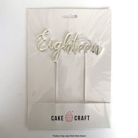 CAKE CRAFT | METAL TOPPER | EIGHTEEN NUMBER 18 | SILVER | 12CM