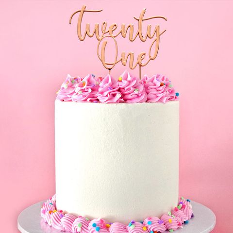 CAKE CRAFT | METAL TOPPER | TWENTY ONE NUMBER 21 | ROSE GOLD | 10CM