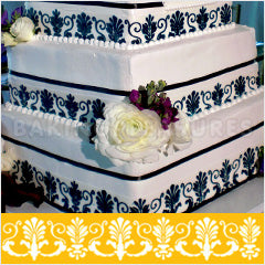 Fancy Fleur De Lis Side Cake Stencil