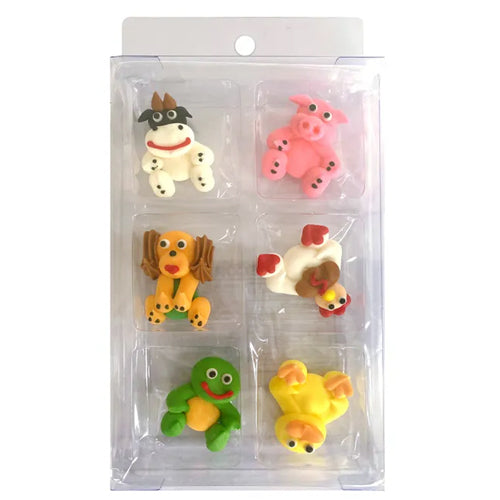 Edible Cupcake Toppers Decorations Farm Animals 6pcs
