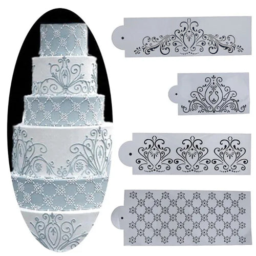 Filigree Floral Stencil Set 4pcs