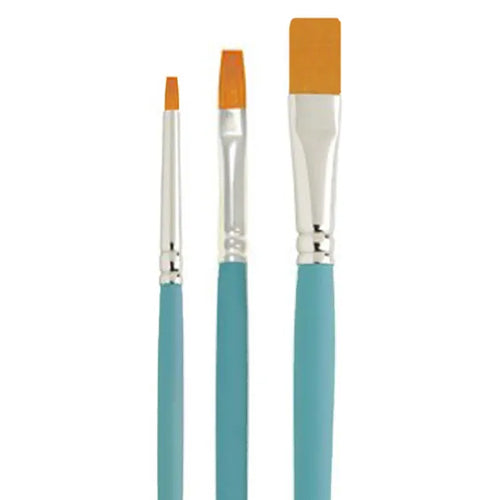 Flat Tip Nylon Brushes 3pcs