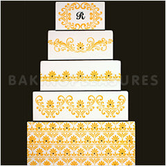 Fleur De Lis Side Cake Stencil #4