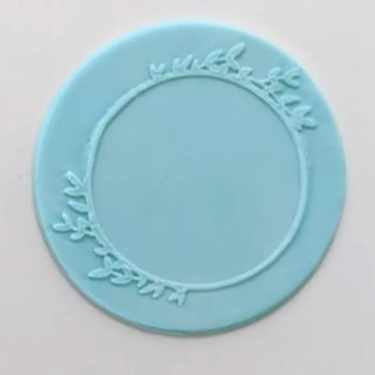 Circle With Leaves Floral Wreath | Cookie Debosser Stamp