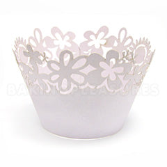 Flower Pearl Light Purple Lace Cupcake Wrappers 12pcs