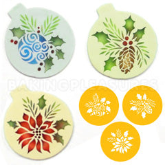 Forever Green Christmas Ornament Stencils 3pcs