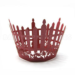 Garden Pearl Red Lace Cupcake Wrappers 12pcs