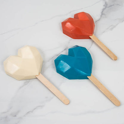 Geometric Heart Cakesicle Silicone Mould
