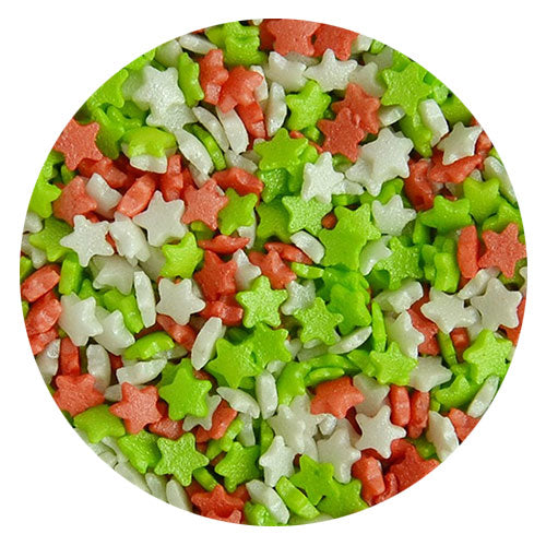 Glimmer Christmas Mini Stars Edible Sprinkles 80g
