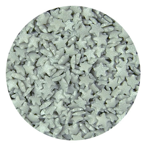 Glimmer Silver Mini Stars Edible Sprinkles 80g