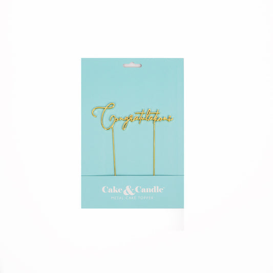 GOLD Metal Cake Topper - CONGRATULATIONS