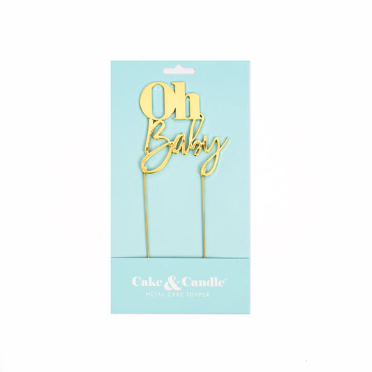 GOLD Metal Cake Topper - OH BABY