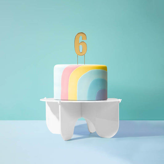 BOLD Cake Topper (7cm) - GOLD NUMBER 6