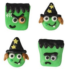 Halloween Monster & Witch Edible Cupcake Toppers 12pc