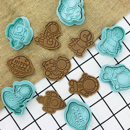 Happy Space Cookie Cutter Embosser 6pcs