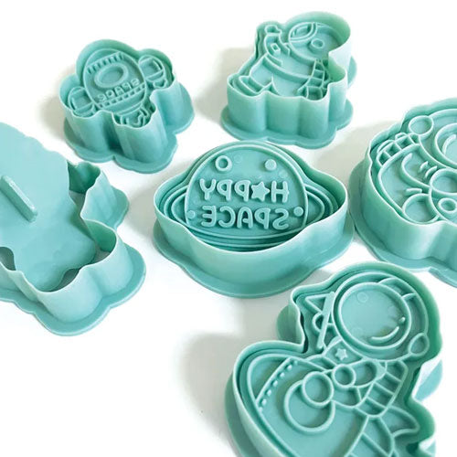 Happy Space Cookie Cutter Embosser 6pcs