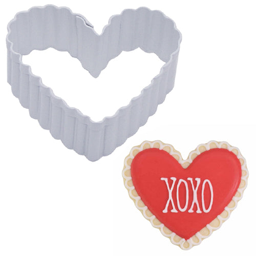 Heart Fluted White Cookie Cutter