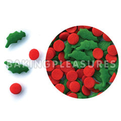 Holly & Berries Christmas Edible Sprinkles 73g