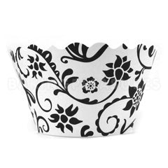 Ivy Black/White Cupcake Wrappers 12pcs