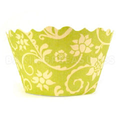 Ivy Green/Yellow Cupcake Wrappers 12pcs