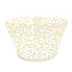 Ivy Pearl Ivory Lace Cupcake Wrappers 12pcs