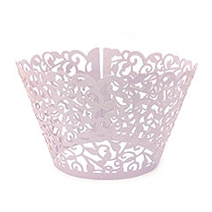 Ivy Pearl Light Purple Lace Cupcake Wrappers 12pcs