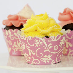 Ivy Pink/Yellow Cupcake Wrappers 12pcs