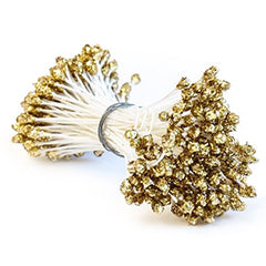 Japanese Gold Glitter Stamens 144pcs