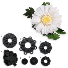 JEM Chrysanthemum Daisies & Leaf Cutters 7pcs