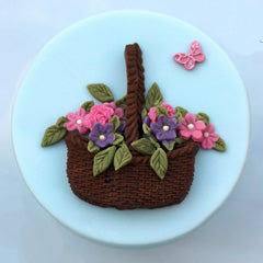Katy Sue Basket and Flowers Silicone Mould
