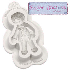Katy Sue Sugar Buttons Groom Silicone Mould