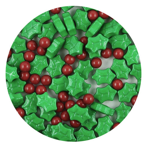 Large Christmas Holly Berries Edible Candy Sprinkles 90g