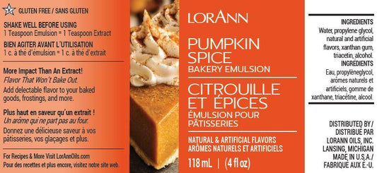 Lorann Baking Emulsion Pumpkin Spice 4oz