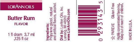 LorAnn Oils Butter Rum Flavouring 1 Dram