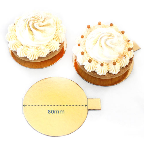 Loyal Round Gold Dessert Slip Board 80mm 50pcs
