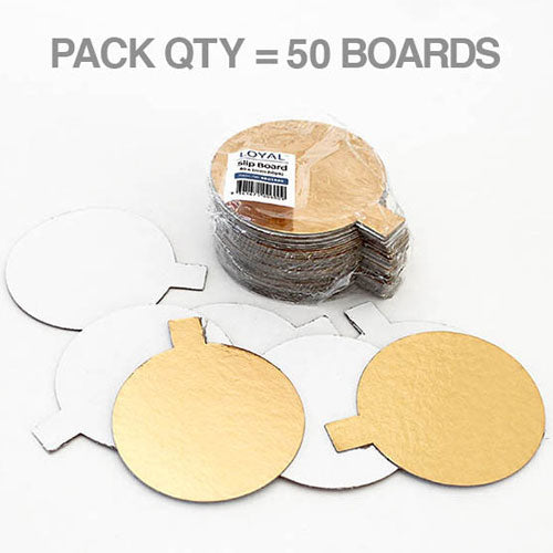 Loyal Round Gold Dessert Slip Board 80mm 50pcs