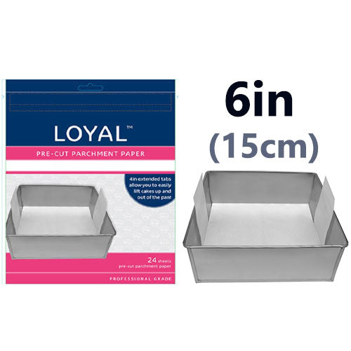 Loyal Square Pre Cut Baking Paper 6in/15cm 24pcs