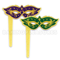 Mardi Gras Mask Cupcake Picks 12pcs