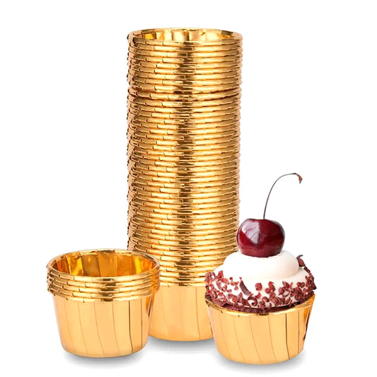 Metallic Cupcake Liners Gold 50pcs