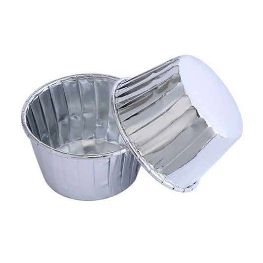 Metallic Cupcake Liners Silver 50pcs