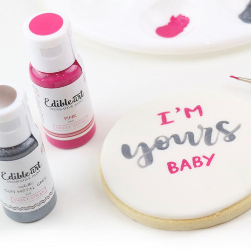 Sweet Sticks Edible Art Paint METALLIC GUN METAL GREY 15ml (BB: June 2024)