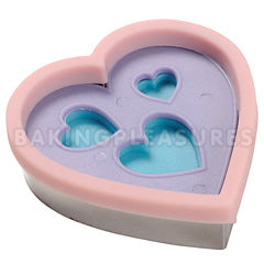 Miniamo Pastels Heart Cutter, Stamp & Stencil 3pcs