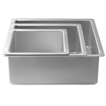 Mondo Square 4 Inch Deep Cake Pan Set (6, 8, 10 inch wide)