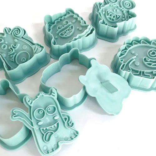 Monsters Cookie Cutter Embosser Halloween 6pcs