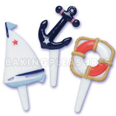 Nautical Cupcake Picks 12pcs