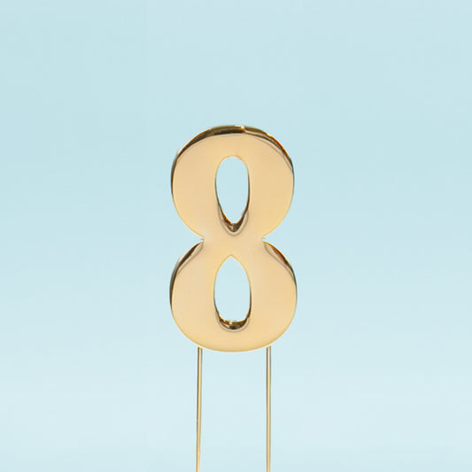 BOLD Cake Topper (7cm) - GOLD NUMBER 8