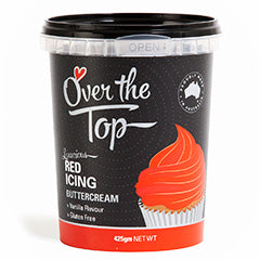 Over The Top Buttercream Icing Red 425g