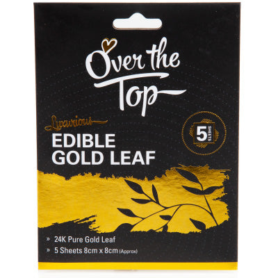 Over The Top Edible Gold Leaf Transfer Sheets 24kt 5pcs