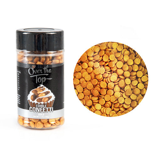Over The Top Gold Confetti Sprinkles 8mm 65g
