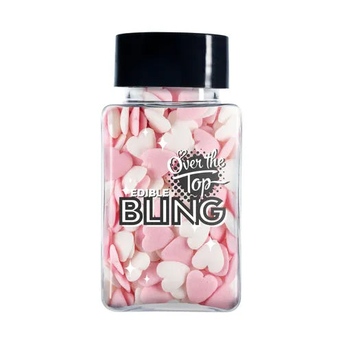 Over The Top Love Hearts White & Pink Sprinkles 55g